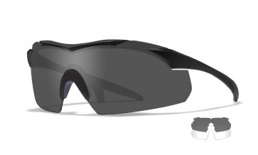 Wiley X - "WX VAPOR" Clear, Smoke Grey Lens in Gloss Black Frame - Protective Eyewear