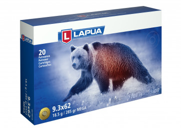 9.3x62 285gr. (18.5g) Mega - Lapua E433 - Box of 20