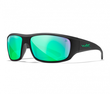 Wiley X - JACOB WHEELER SIGNATURE EDITION- "OMEGA" Polarized CAPTIVATE Emerald Mirror Lens in Matte Black Frame - Protective Eyewear