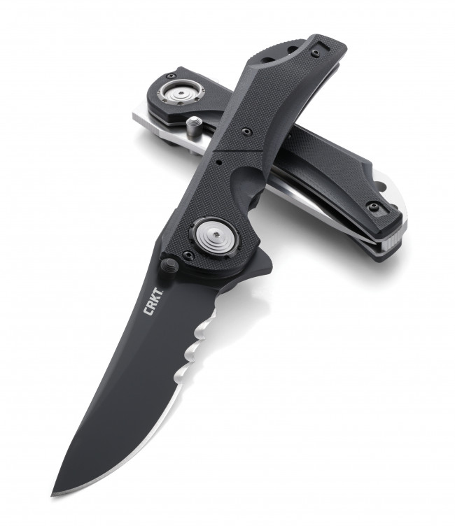CRKT SEISMIC BLACK WITH VEFF SERRATIONS Deadbolt Folder